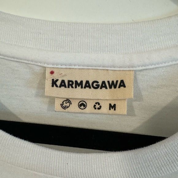 NWT Karmagawa Save The Reef White Black Embroidered Short Sleeve Crop Top medium - Picture 7 of 8